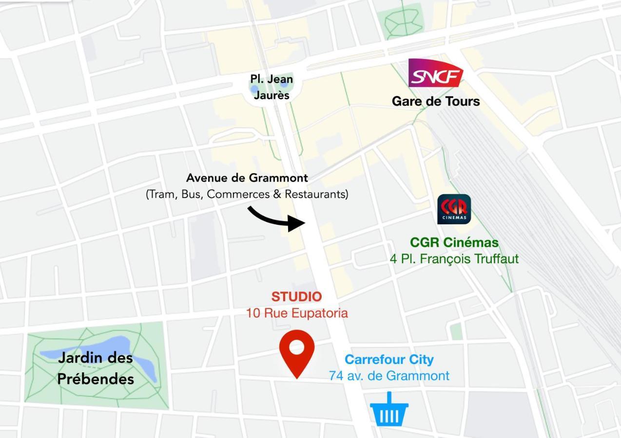 Studio Paisible Avec Jardin - Tours Centre Kültér fotó